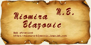 Miomira Blažović vizit kartica